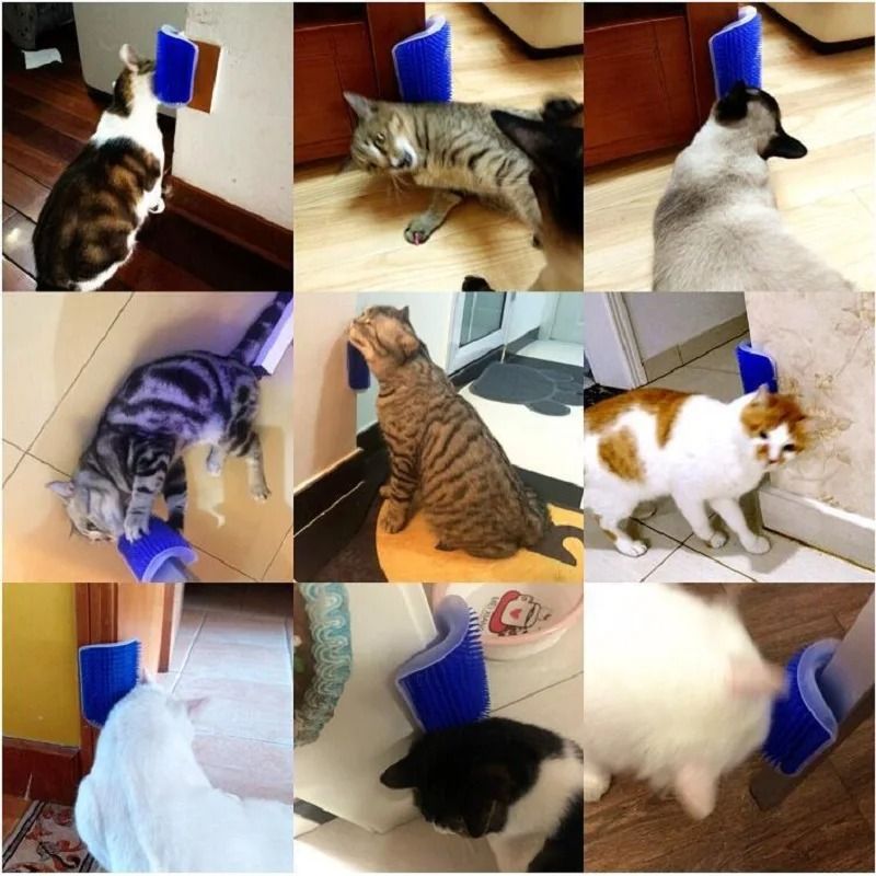 Self Grooming Cat Scratcher Brush Wall Mounted Pet Hair Remover And Massager 13