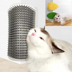 self grooming cat scratcher brush wall mounted pet hair remover and massager
