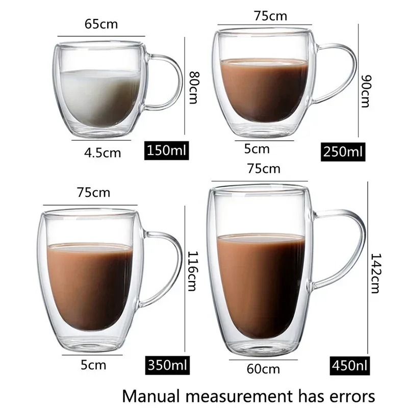 Double Wall Glass Cup Heat Resistant Insulated Coffee Tea And Drinkware Mug 1