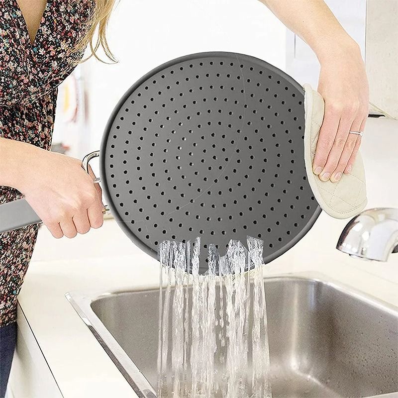 Silicone Splatter Screen Heat Resistant Oil Splash Guard Frying Pan Cover 7