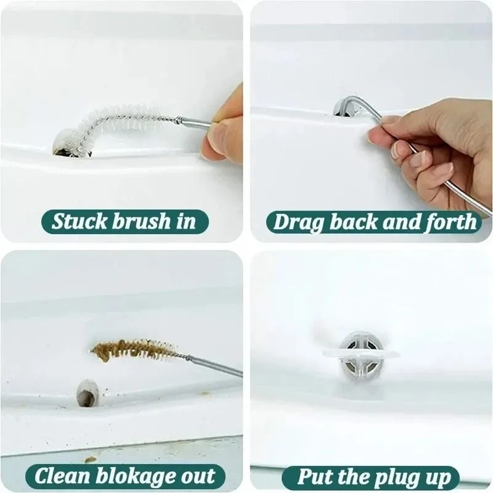 Refrigerator Drain Hole Cleaner Set Fridge Drain Clog Remover Brush Kit 2