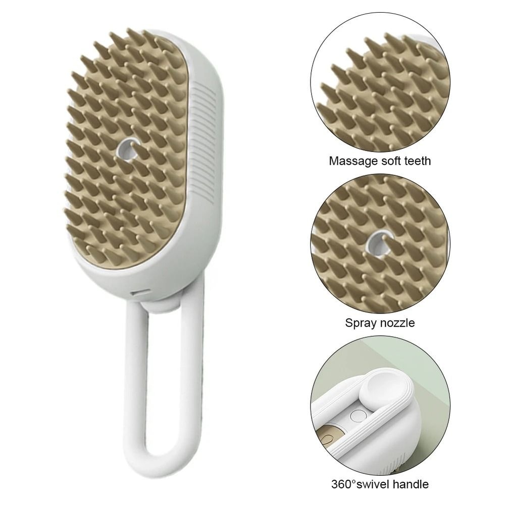 3 In 1 Electric Pet Steam Brush Cat And Dog Grooming Comb With Spray 10
