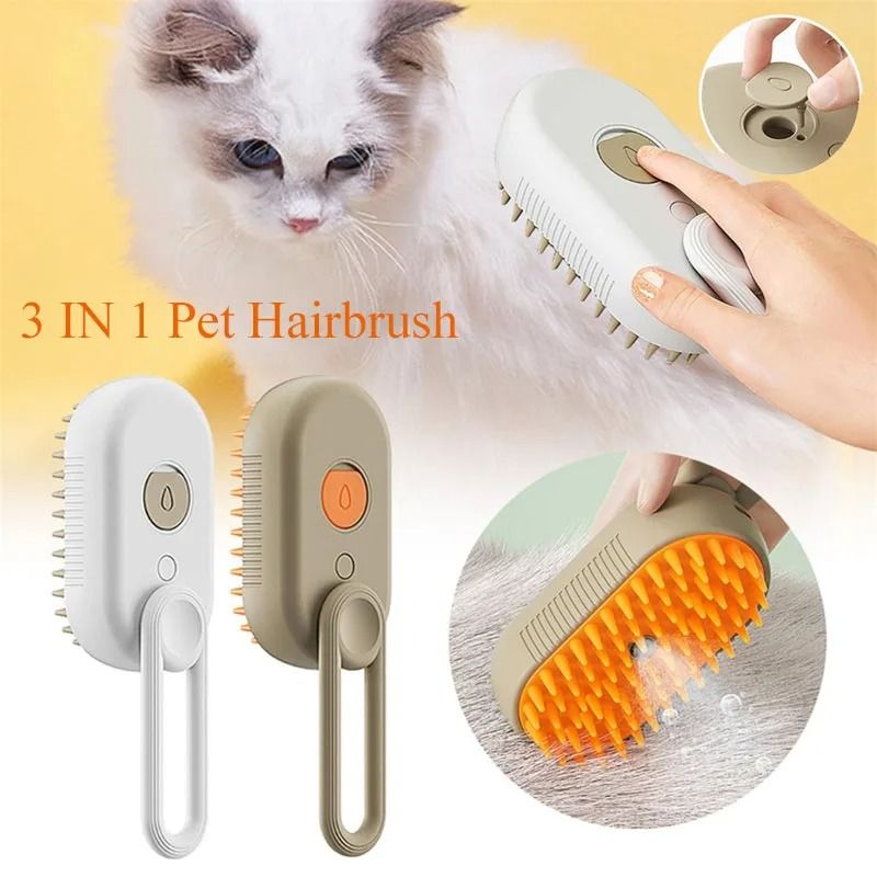 3 In 1 Electric Pet Steam Brush Cat And Dog Grooming Comb With Spray 0