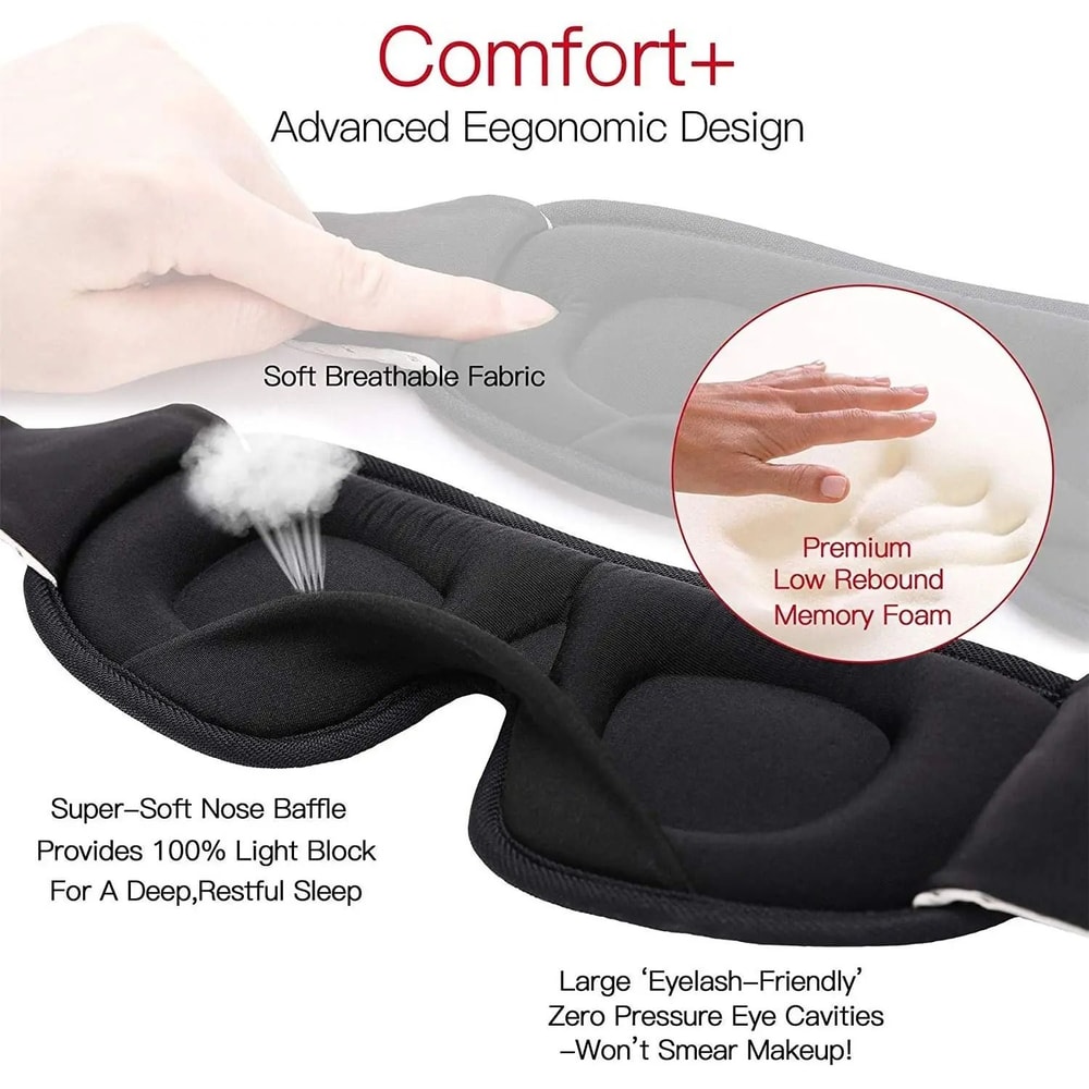 3D Sleep Mask Blackout Soft Padded Eye Mask For Comfortable Rest 7