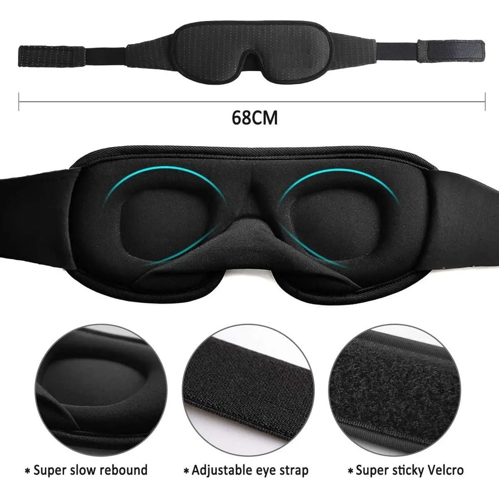 3D Sleep Mask Blackout Soft Padded Eye Mask For Comfortable Rest 8