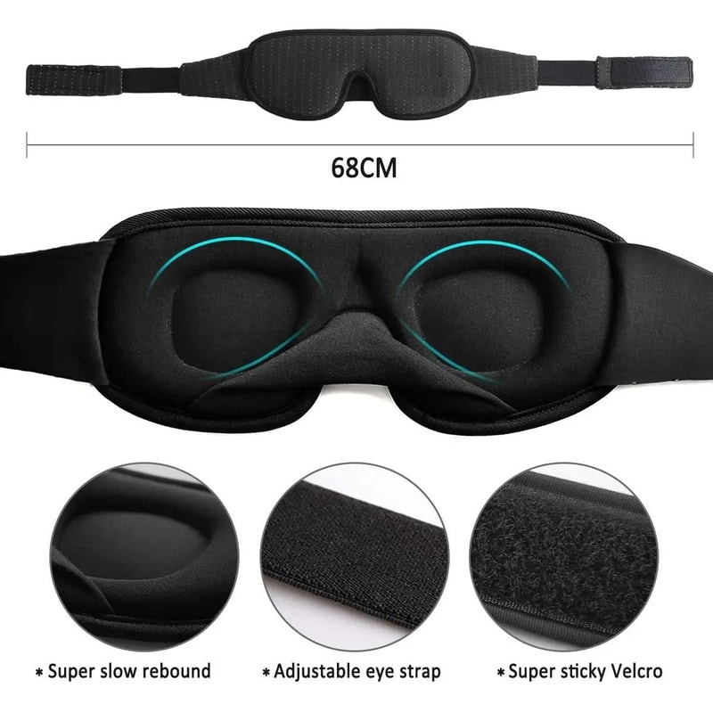 3D Sleep Mask Blackout Soft Padded Eye Mask For Comfortable Rest 8