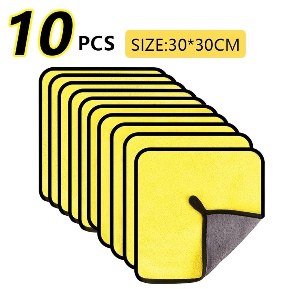 Ultra Soft Microfiber Car Wash Towel Set High Absorbent Cleaning Cloth 3