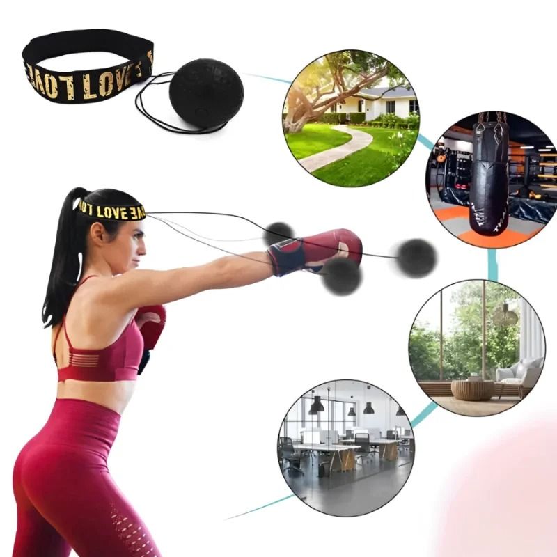 Boxing Reflex Ball Head Mounted Punching Trainer For Speed And Coordination 9