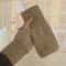 Warm Plush Fingerless Gloves Women Knitted Half Finger Winter Mittens 3
