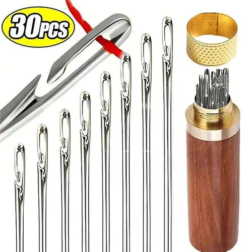 Self Threading Needles Set Easy Thread Sewing Needles Stainless Steel Pack
