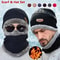 Winter Beanie Hat With Fleece Scarf Warm Thermal Knit Outdoor Hat 9