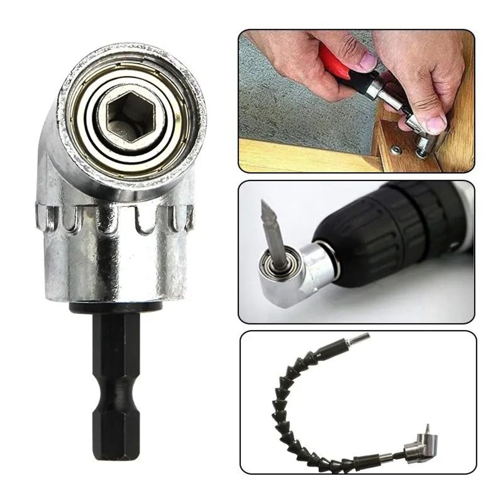 Right Angle Drill Attachment 105 Degree Screwdriver Adapter Corner Extension Tool 2