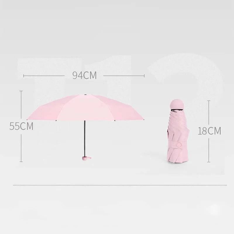 Mini Capsule Umbrella Portable Sun Rain Dual Use Compact Travel Umbrella 7
