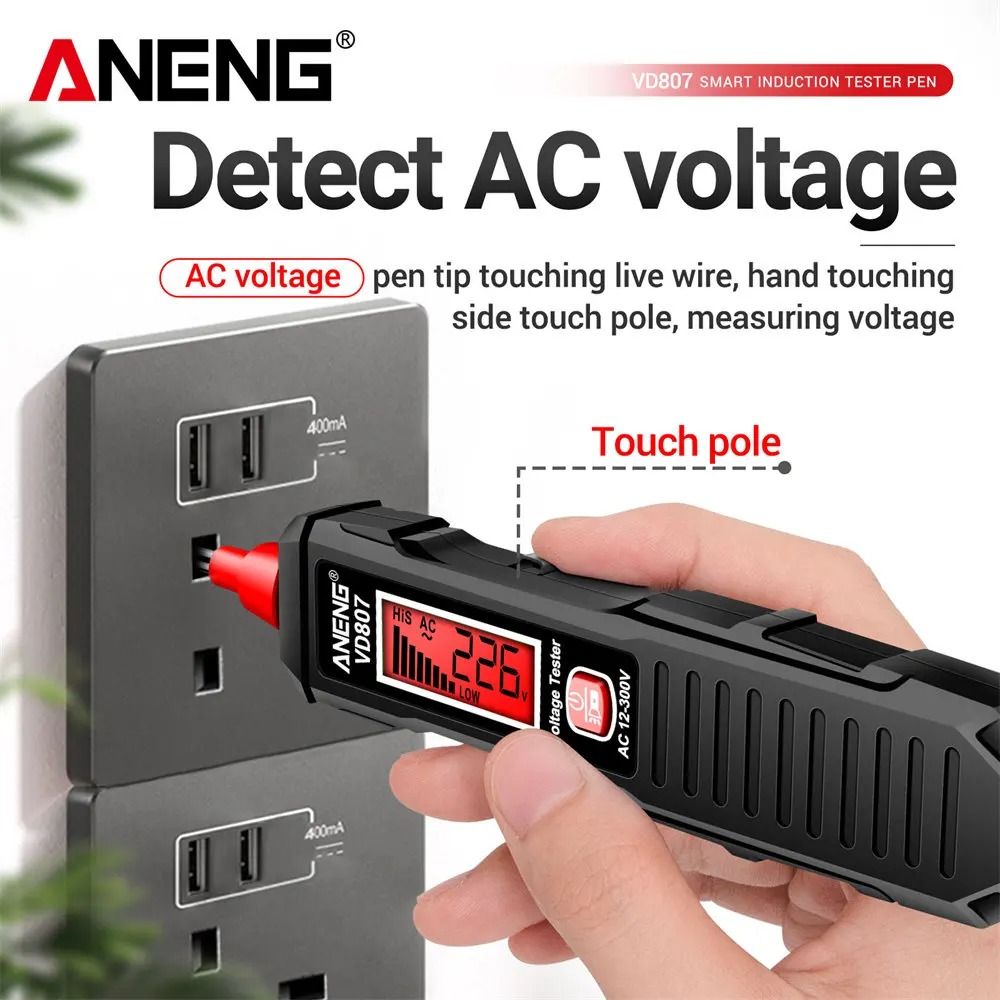 ANENG VD807 Non Contact Voltage Tester Pen Portable AC Wire Detector Tool 5