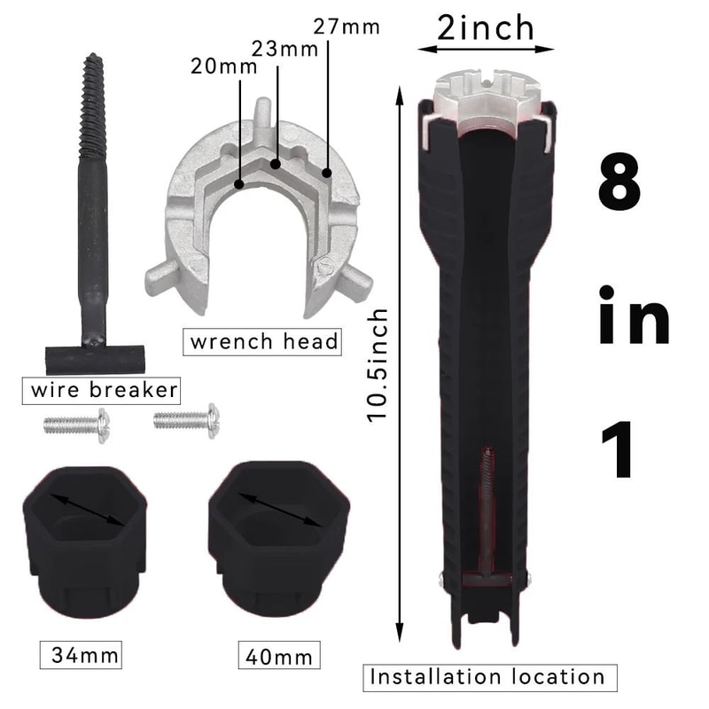 8 In 1 Sink Faucet Wrench Multi Function Plumbing Installation Tool 2