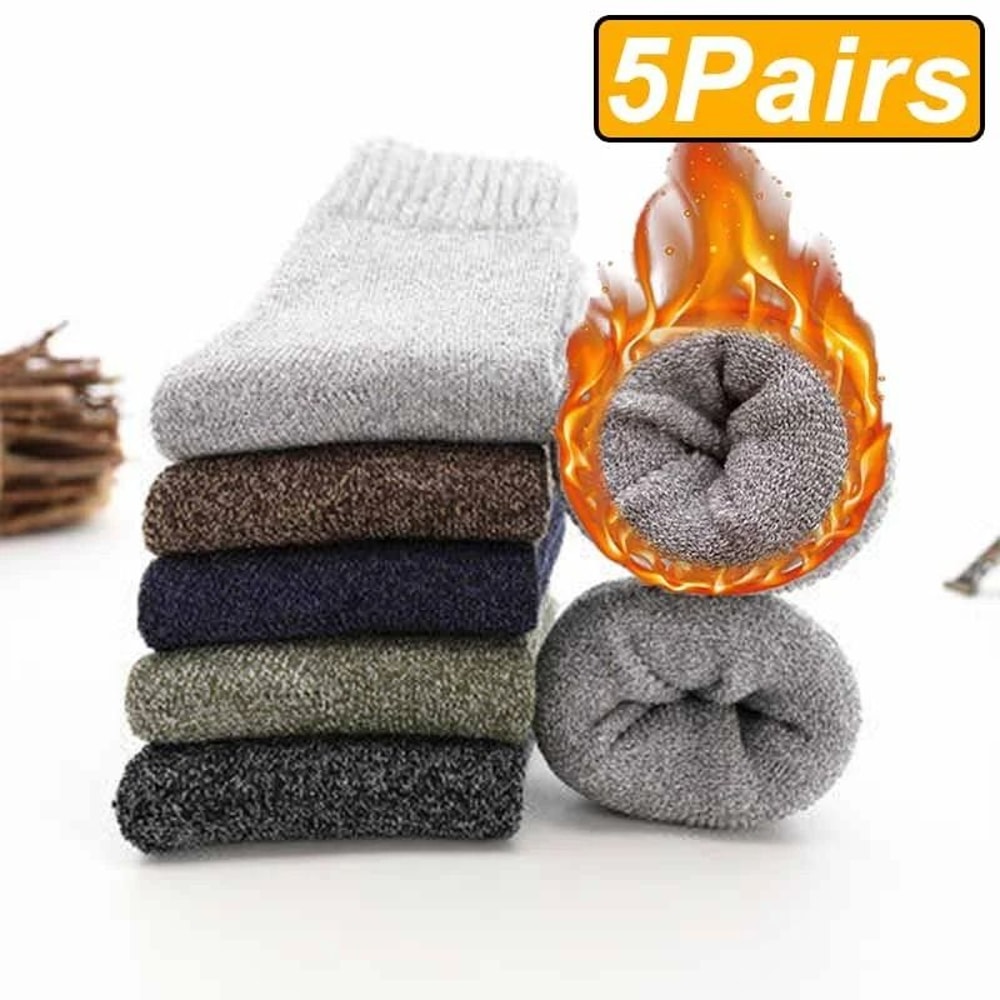 Thick Winter Warm Socks Unisex Thermal Terry Crew Socks Set 1