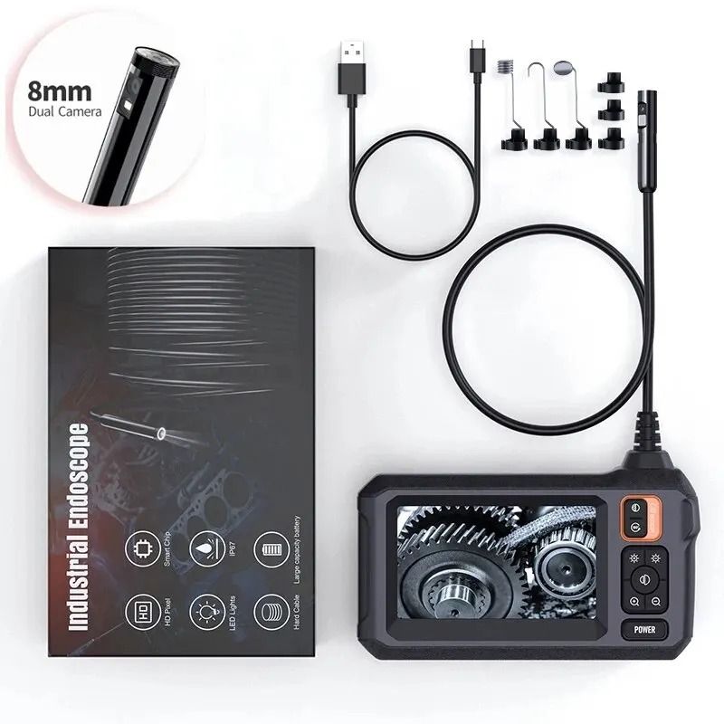 HD Industrial Endoscope Camera Pipe Inspection Camera With Screen Waterproof 2