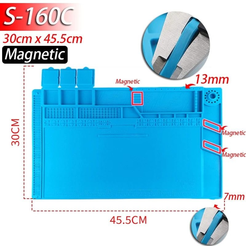 Silicone Soldering Mat Heat Resistant Anti Static Magnetic Repair Work Mat 8
