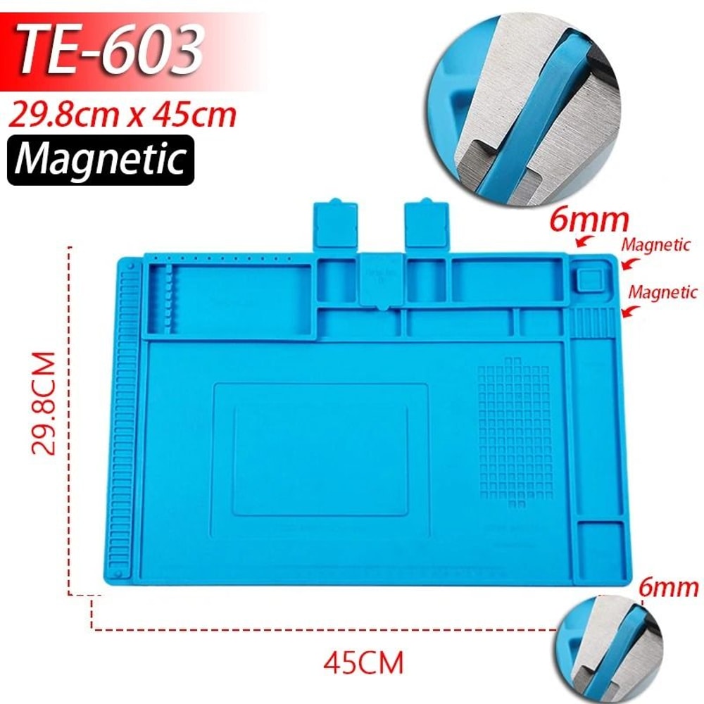 Silicone Soldering Mat Heat Resistant Anti Static Magnetic Repair Work Mat 11