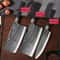 Damascus Pattern Kitchen Knife Set Stainless Steel Chef Knife Scissors Sharpening Rod 5