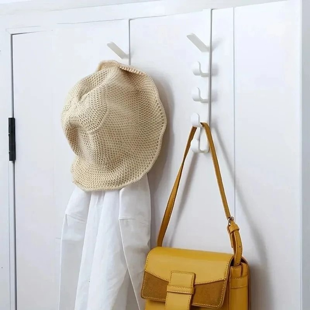 Over The Door Hanging Rack Clothes Hook Organizer Bag Holder 8