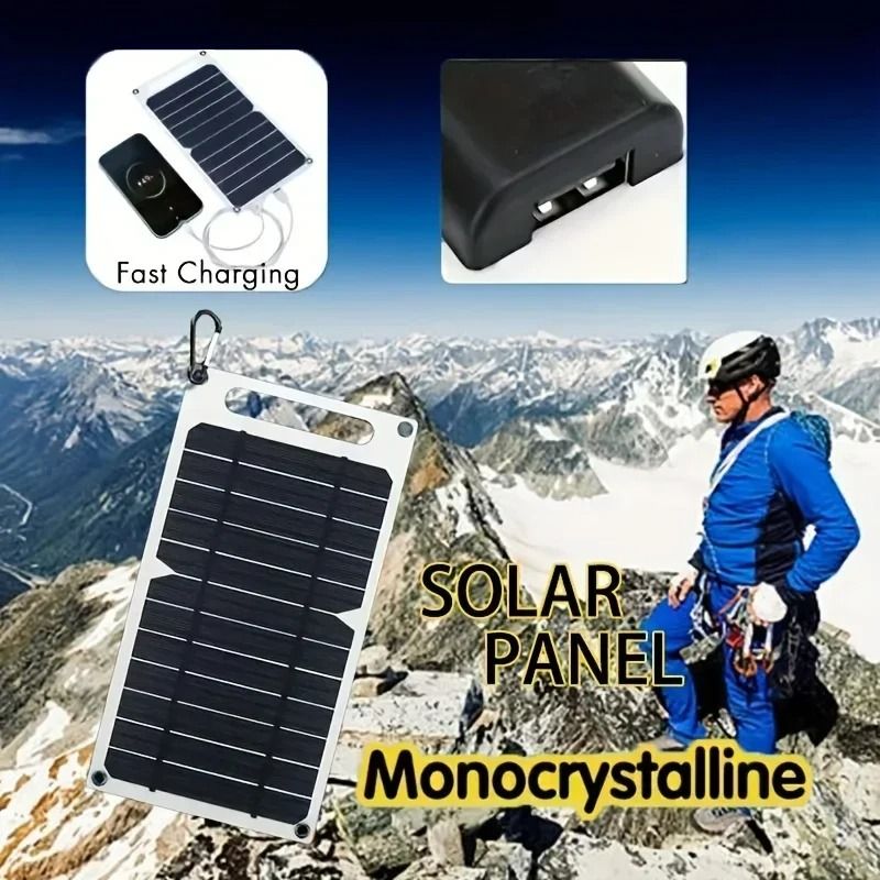 Portable Solar Panel Charger 35W USB Outdoor Power Bank Charger 6