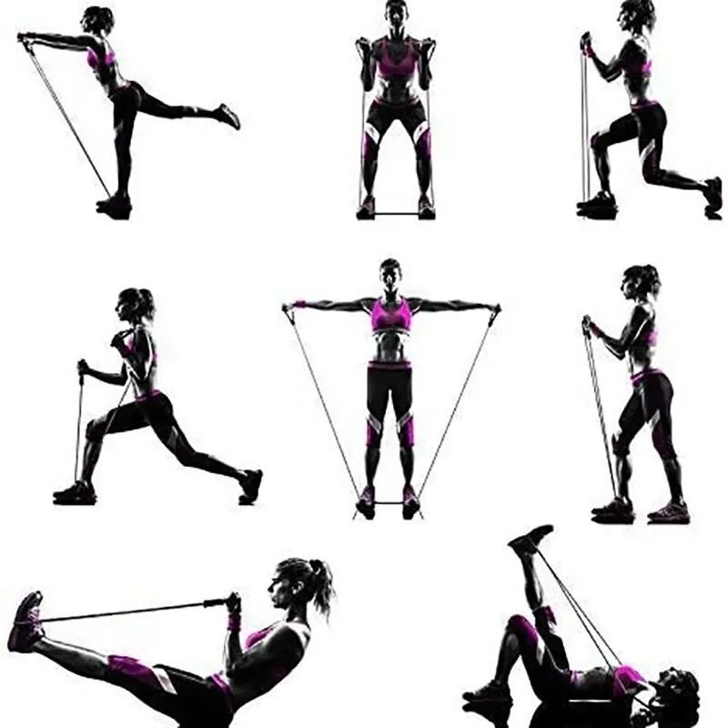 Resistance Bands With Handles Home Workout Strength Training Set 6