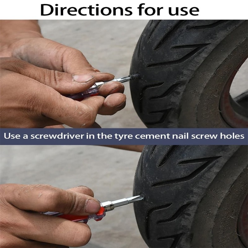 Universal Tire Repair Nail Kit Quick Fix Rubber Nail Set For Cars Motorcycles And Bikes 8