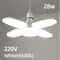 Foldable LED Garage Light E27 High Brightness Fan Blade Bulb 6500K Ceiling Light 2
