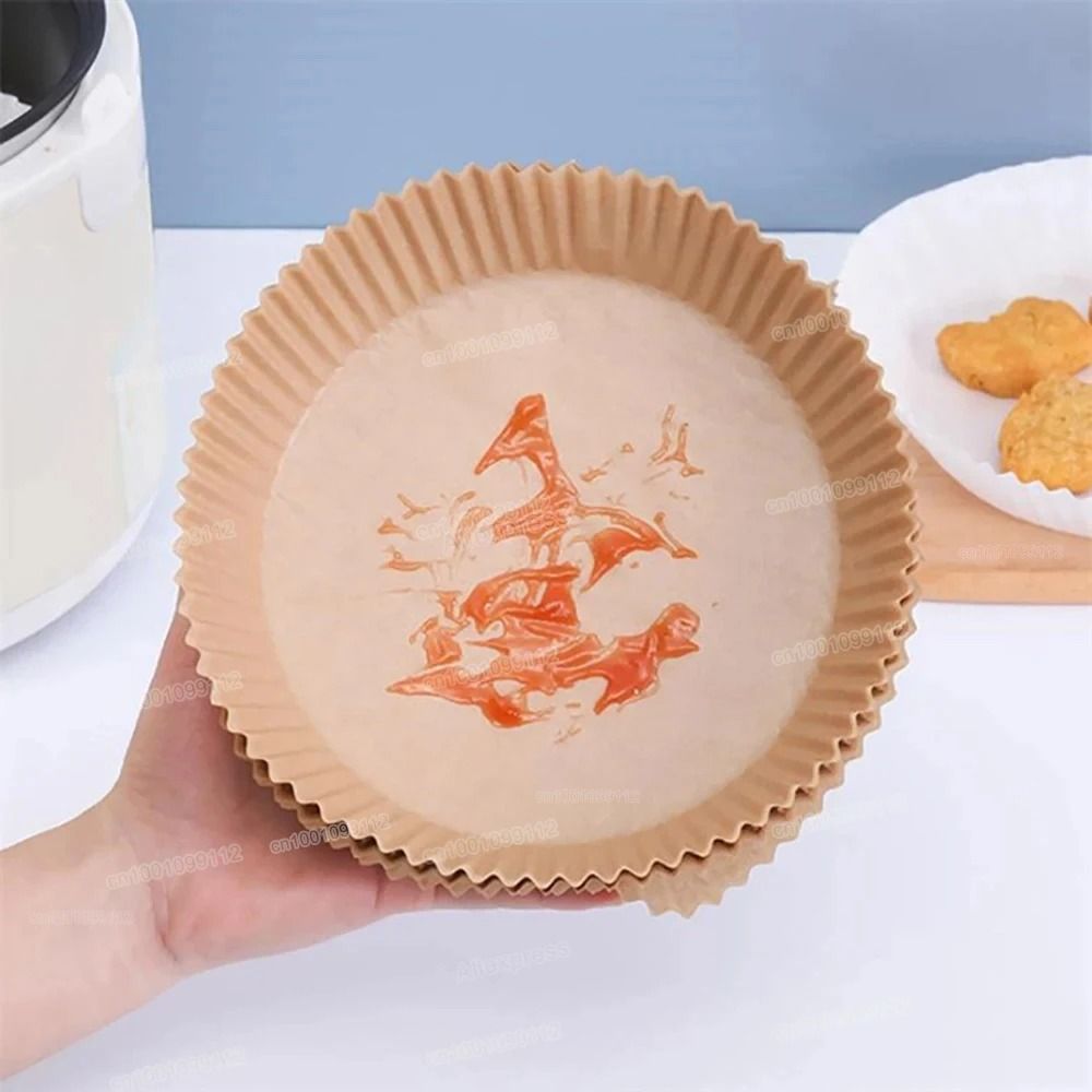 Disposable Air Fryer Paper Liners Non Stick Round Baking Sheets For Easy Clean Cooking 12