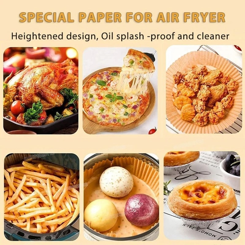Disposable Air Fryer Paper Liners Non Stick Round Baking Sheets For Easy Clean Cooking 13