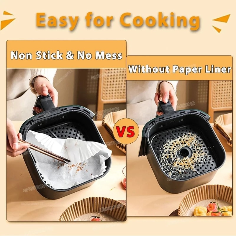 Disposable Air Fryer Paper Liners Non Stick Round Baking Sheets For Easy Clean Cooking 15