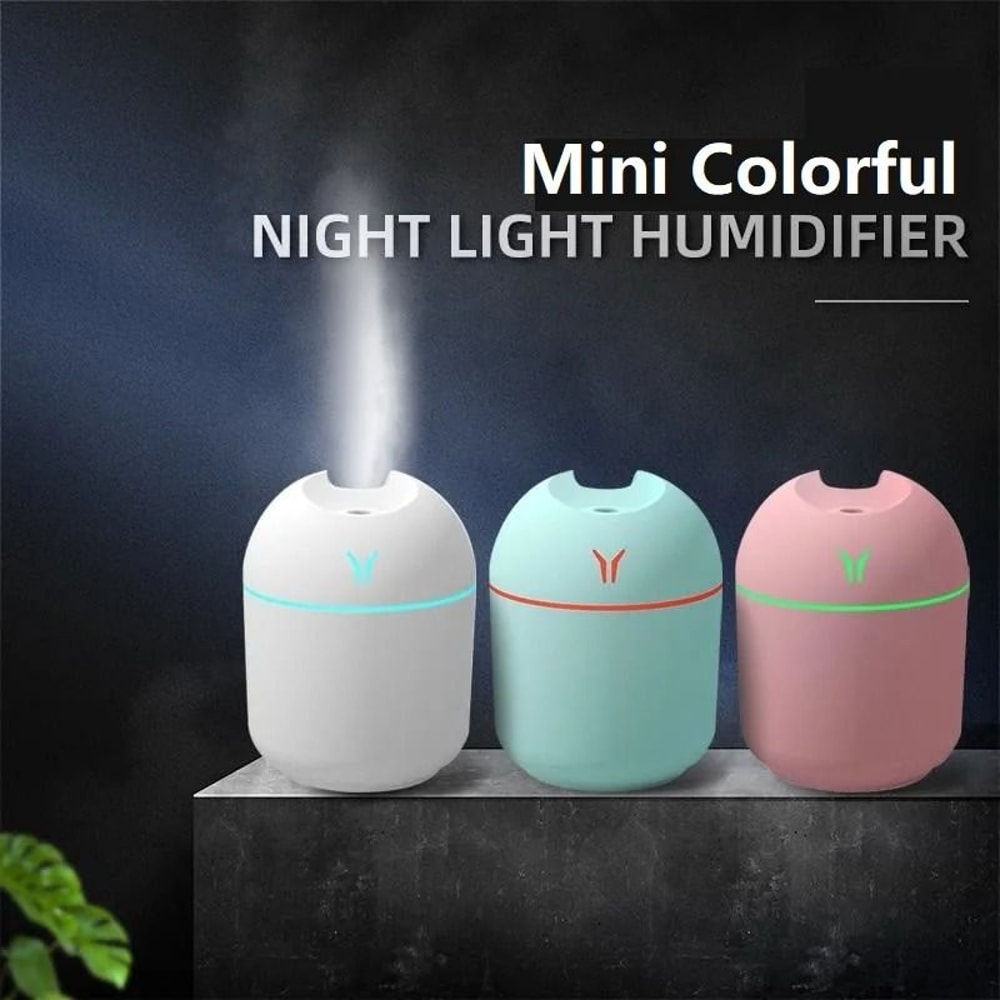 USB Mini Humidifier And Essential Oil Diffuser With LED Light Ultrasonic Mist Maker 0