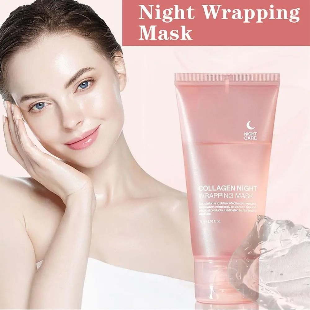 Collagen Overnight Peel Off Face Mask Hydrating Firming Skin Elasticity Treatment 9