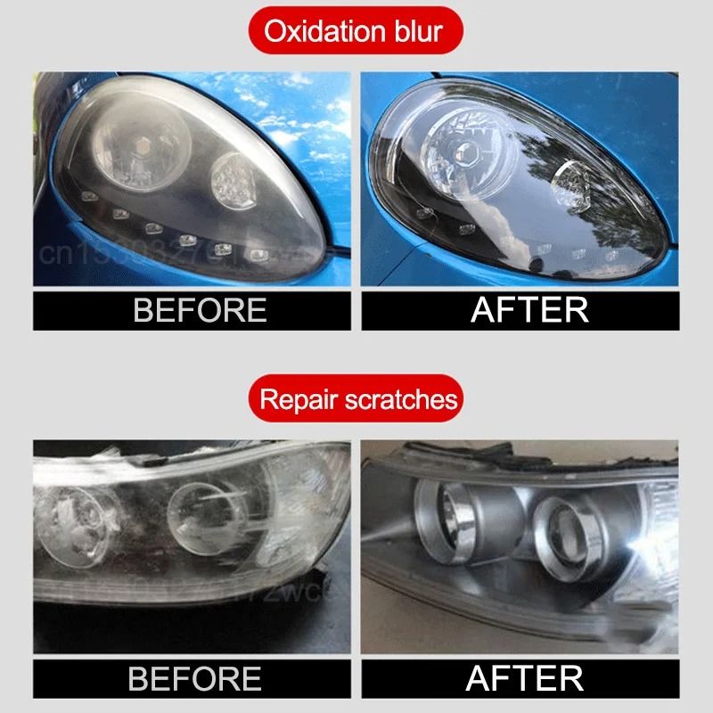 Car Headlight Restoration Kit Polishing And Cleaning Repair Paste For Clear Bright Lights 4