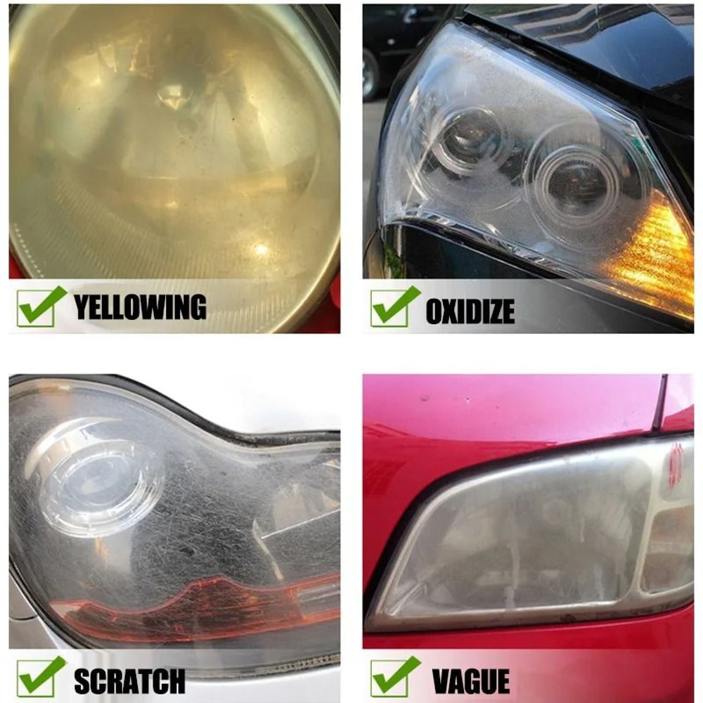 Car Headlight Restoration Kit Polishing And Cleaning Repair Paste For Clear Bright Lights 5