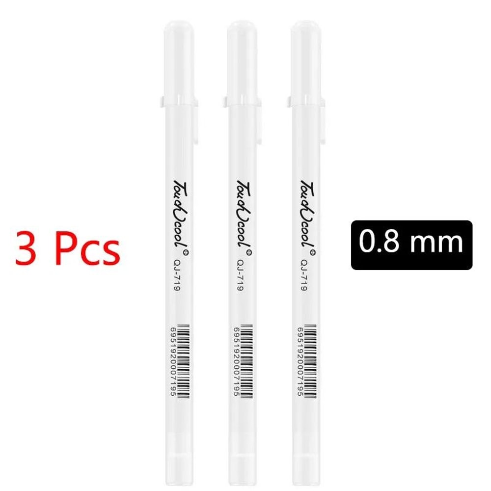 White Gel Pen Marker Set Waterproof Paint Markers For Art Craft And DIY 3