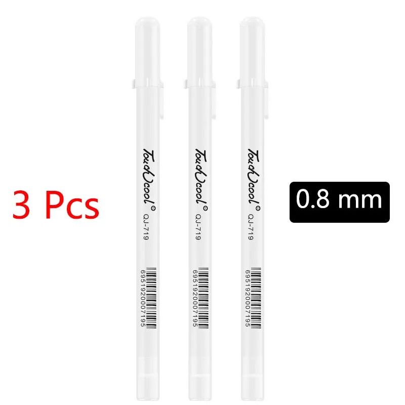 White Gel Pen Marker Set Waterproof Paint Markers For Art Craft And DIY 3