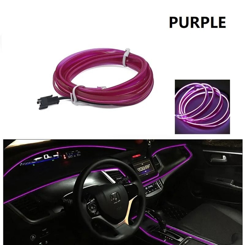 Car LED Ambient Light Strip Interior Dashboard Decorative Neon Atmosphere Lighting 5