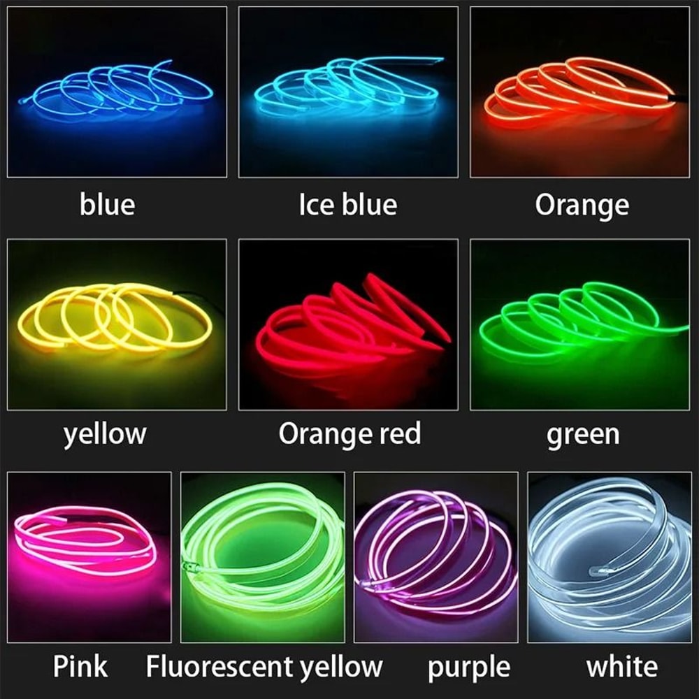Car LED Ambient Light Strip Interior Dashboard Decorative Neon Atmosphere Lighting 12