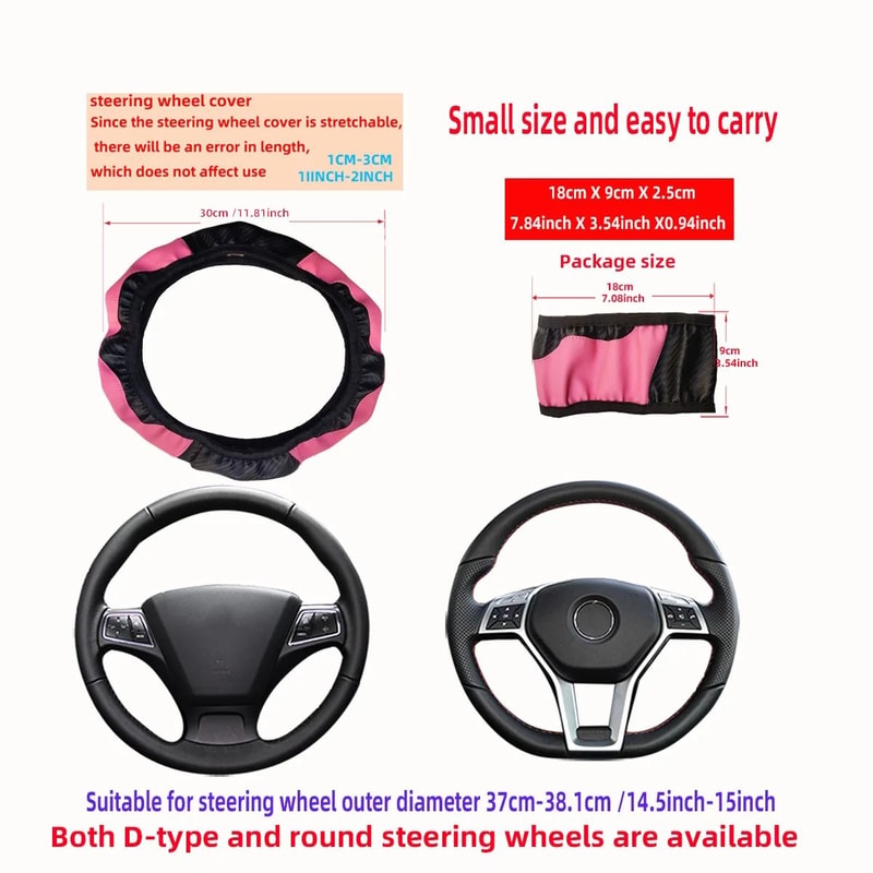 Carbon Fiber Leather Steering Wheel Cover Universal Anti Slip Grip For 145 To 15 Inch Wheels 17