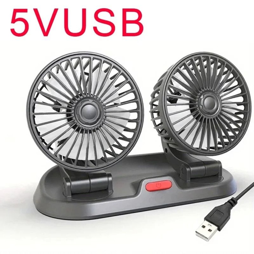 Triple Head Car Fan 360 Adjustable USB 12V Cooling Fan Silent Air Circulator 2