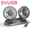 Triple Head Car Fan 360 Adjustable USB 12V Cooling Fan Silent Air Circulator 2