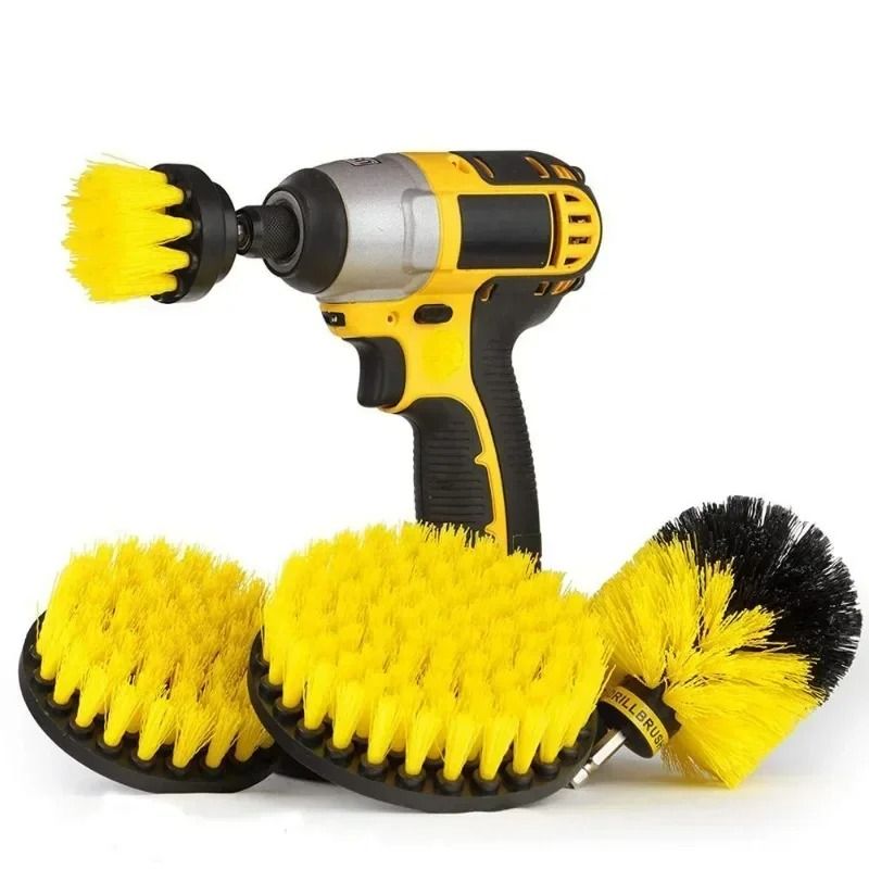 Drill Brush Cleaning Kit Power Scrubber Attachments For Carpet Glass Tires And Surfaces 11