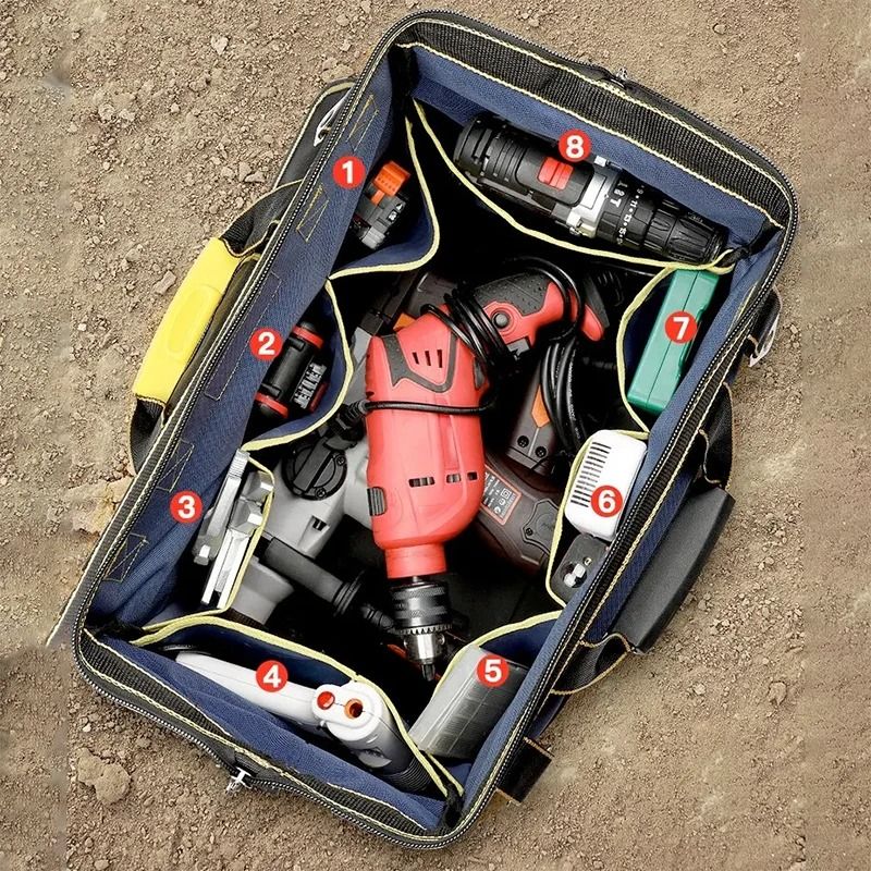 Heavy Duty Tool Bag Waterproof Multi Pocket Electrician Storage Organizer Large Capacity 11