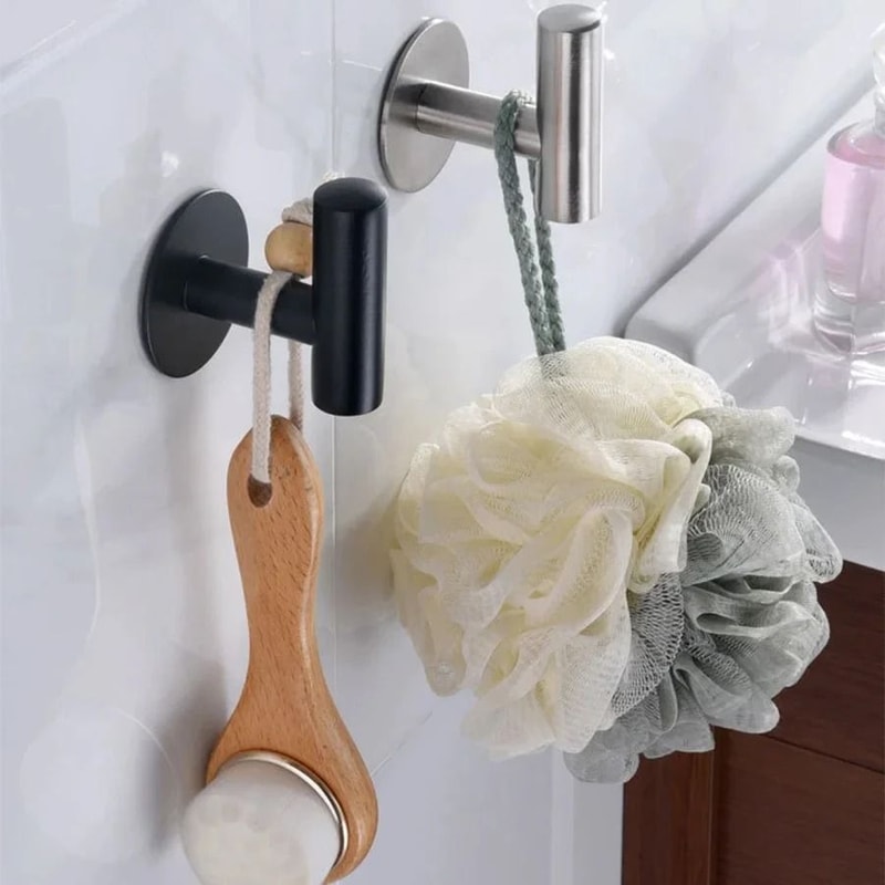 Stainless Steel Adhesive Wall Hook Heavy Duty Towel And Robe Holder 4