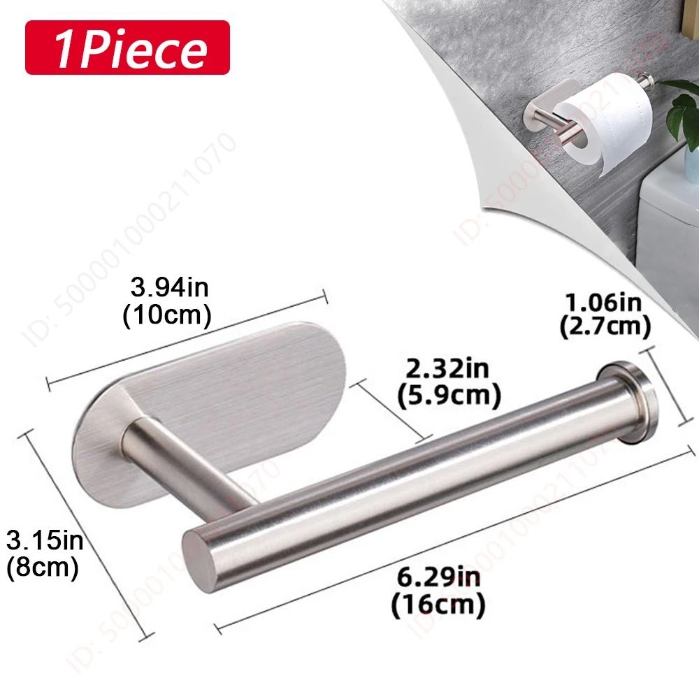 Adhesive Toilet Paper Holder Wall Mounted Bathroom Tissue Rack Organizer 3