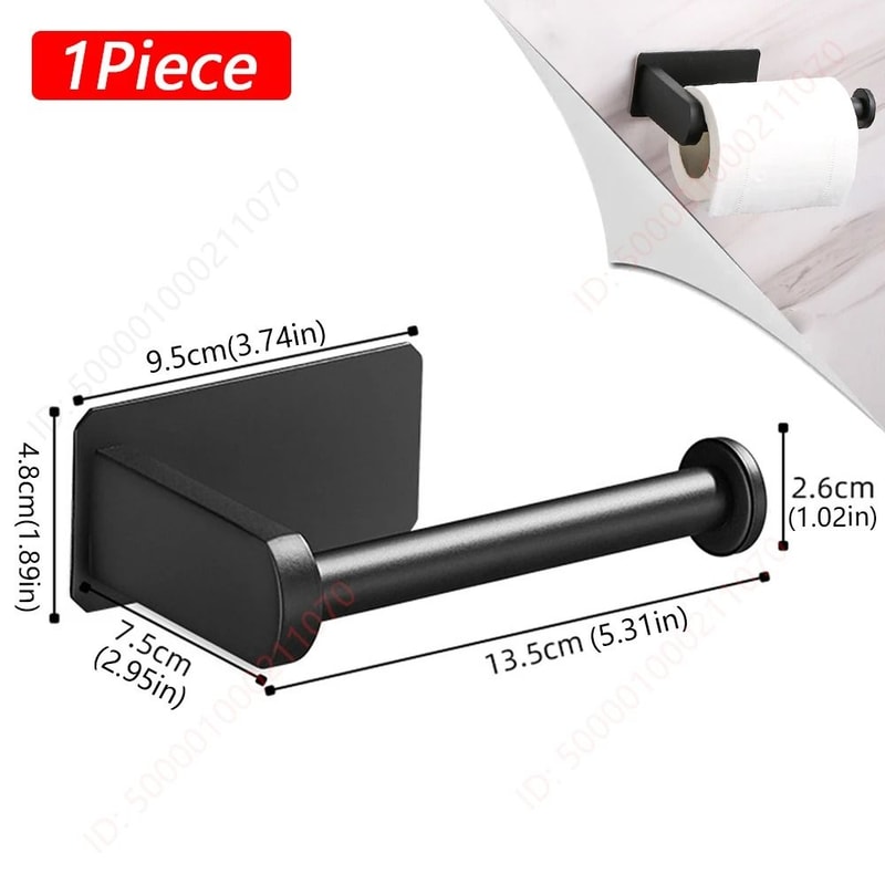 Adhesive Toilet Paper Holder Wall Mounted Bathroom Tissue Rack Organizer 7