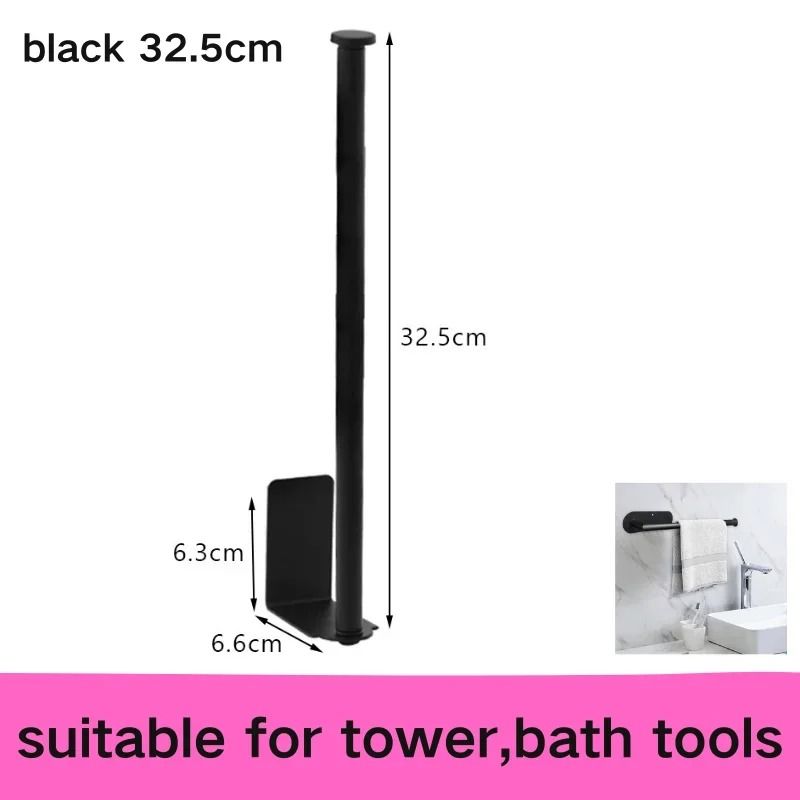 No Drill Toilet Paper Holder Adhesive Wall Mounted Tissue And Towel Rack 5