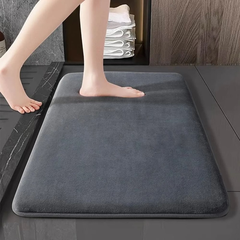 Super Absorbent Bath Mat Non Slip Coral Velvet Bathroom Floor Rug 5